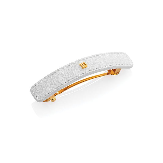 Limited Edition White Leather Large Barrette