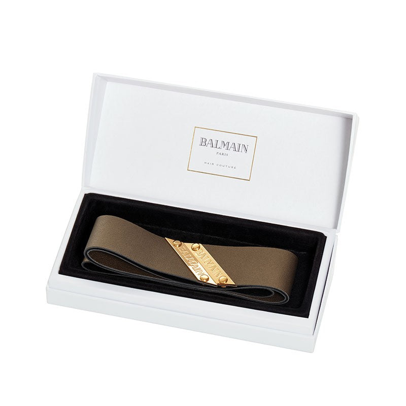 Genuine Leather Headband Bronze - Balmain Hair Couture Cyprus - Balmain Hair Couture