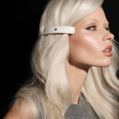 Limited Edition White Leather Large Barrette